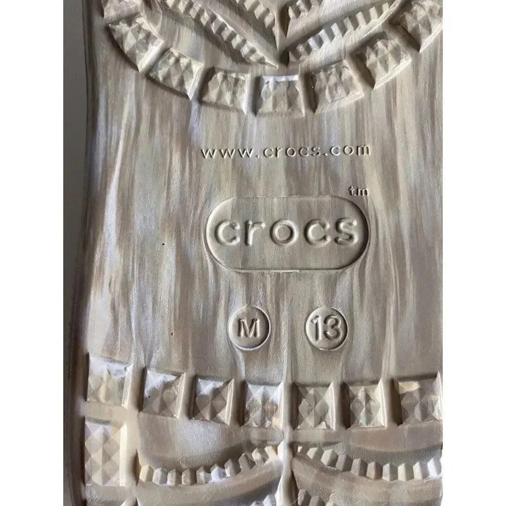 CROCS Classic CRUSH MARBLED Platform CLOG 208265-2Y3 Bone Men’s Sz 13 NEW‎